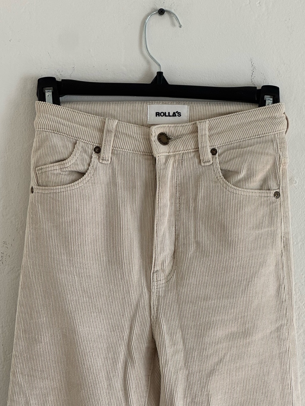 ROLLA'S Cream Wide-Leg Corduroy Jeans